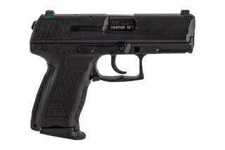 H&K P2000 V2 LEM 9mm Pistol with night sights features an adjustable ergonomic grip